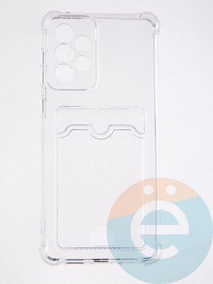 Накладка силиконовая с кардхолдером и усиленными углами для Samsung Galaxy A73 прозрачная - фото 58720