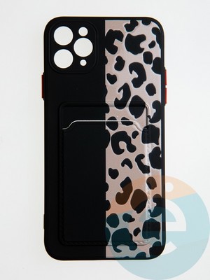Накладка силиконовая Summer с кардхолдером для Apple iPhone 11 Pro Max черная - фото 58799
