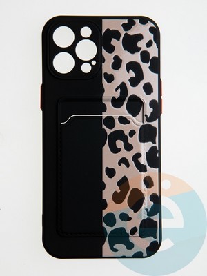 Накладка силиконовая Summer с кардхолдером для Apple iPhone 12 Pro Max черная - фото 58835