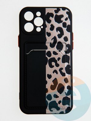Накладка силиконовая Summer с кардхолдером для Apple iPhone 12 Pro черная - фото 58842