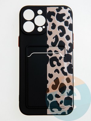 Накладка силиконовая Summer с кардхолдером для Apple iPhone 13 Pro Max сиреневая - фото 58869