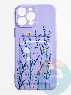 Накладка силиконовая Summer с кардхолдером для Apple iPhone 13 Pro Max черная - фото 58870