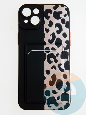 Накладка силиконовая Summer с кардхолдером для Apple iPhone 14 Plus черная - фото 58900