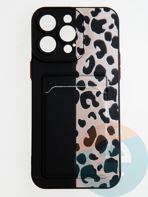 Накладка силиконовая Summer с кардхолдером для Apple iPhone 14 Pro Max черная - фото 58910