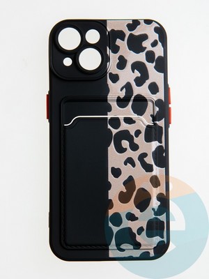 Накладка силиконовая Summer с кардхолдером для Apple iPhone 14 черная - фото 58932