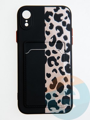 Накладка силиконовая Summer с кардхолдером для Apple iPhone XR черная - фото 58975