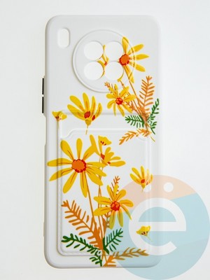 Накладка силиконовая Summer с кардхолдером для Huawei Honor 50 Lite бежевая - фото 58977