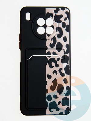 Накладка силиконовая Summer с кардхолдером для Huawei Honor 50 Lite черная - фото 58986