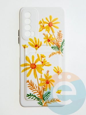 Накладка силиконовая Summer с кардхолдером для Huawei P Smart 2021 бежевая - фото 58997