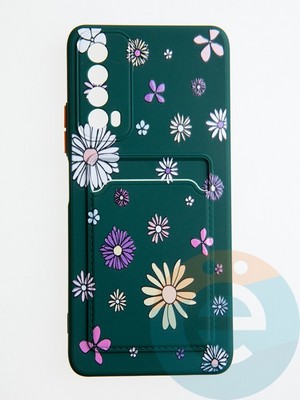 Накладка силиконовая Summer с кардхолдером для Huawei P Smart 2021 зеленая - фото 58999