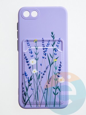 Накладка силиконовая Summer с кардхолдером для Huawei Y5 2018/Honor 7A синяя - фото 59025