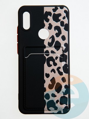 Накладка силиконовая Summer с кардхолдером для Huawei Y6 2019/Honor 8A черная - фото 59039