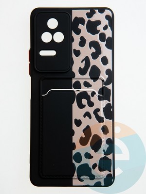 Накладка силиконовая Summer с кардхолдером для Poco F4 черная - фото 59047