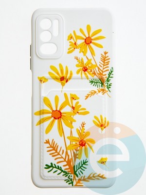 Накладка силиконовая Summer с кардхолдером для Poco M3 Pro/Redmi Note 10 5G бежевая - фото 59048