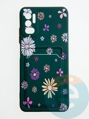 Накладка силиконовая Summer с кардхолдером для Poco M3 Pro/Redmi Note 10 5G зеленая - фото 59049