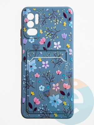 Накладка силиконовая Summer с кардхолдером для Poco M3 Pro/Redmi Note 10 5G синяя - фото 59053