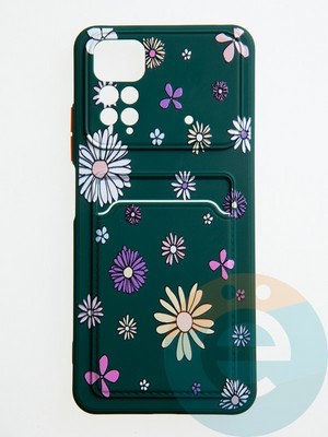 Накладка силиконовая Summer с кардхолдером для Poco M4 Pro 4G зеленая - фото 59058