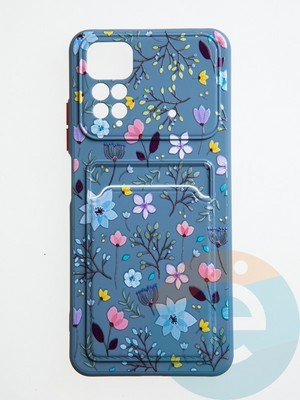 Накладка силиконовая Summer с кардхолдером для Poco M4 Pro 4G синяя - фото 59060