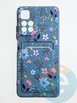 Накладка силиконовая Summer с кардхолдером для Poco M4 Pro 5G синяя - фото 59068