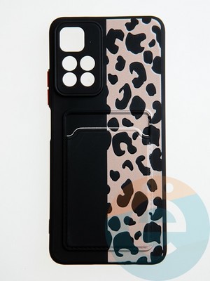 Накладка силиконовая Summer с кардхолдером для Poco M4 Pro 5G черная - фото 59070