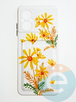 Накладка силиконовая Summer с кардхолдером для Poco M5 бежевая - фото 59071