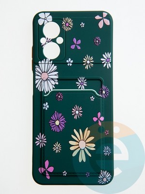 Накладка силиконовая Summer с кардхолдером для Poco M5 зеленая - фото 59072