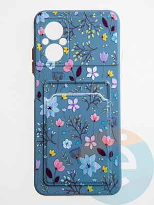 Накладка силиконовая Summer с кардхолдером для Poco M5 синяя - фото 59074