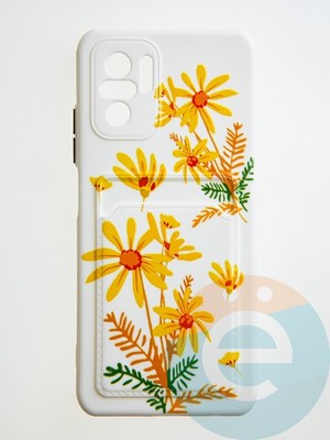 Накладка силиконовая Summer с кардхолдером для Poco M5S/Redmi Note 10 4G/10S бежевая - фото 59077