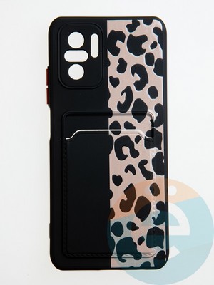 Накладка силиконовая Summer с кардхолдером для Poco M5S/Redmi Note 10 4G/10S черная - фото 59082