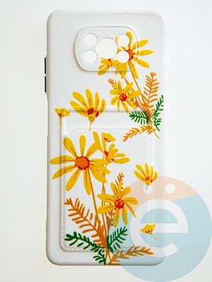 Накладка силиконовая Summer с кардхолдером для Poco X3/X3 Pro бежевая - фото 59083