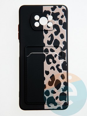 Накладка силиконовая Summer с кардхолдером для Poco X3/X3 Pro черная - фото 59092
