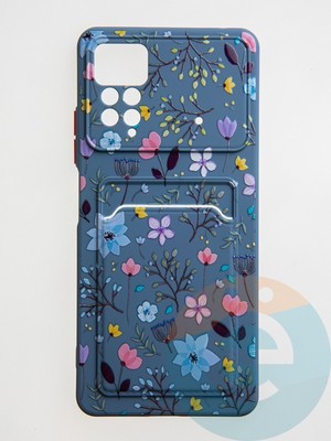 Накладка силиконовая Summer с кардхолдером для Poco X4 Pro синяя - фото 59109