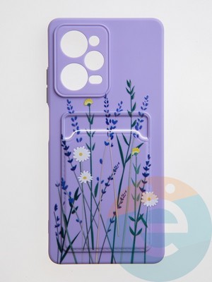Накладка силиконовая Summer с кардхолдером для Poco X5 Pro сиреневая - фото 59123