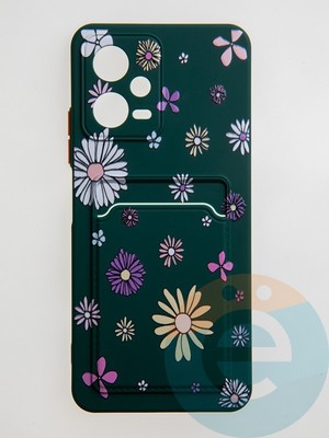 Накладка силиконовая Summer с кардхолдером для Poco X5 зеленая - фото 59129