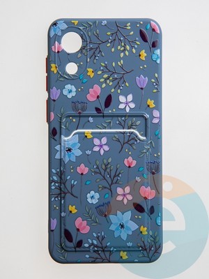 Накладка силиконовая Summer с кардхолдером для Samsung Galaxy A03 Core синяя - фото 59140