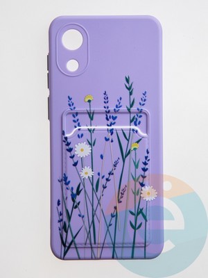 Накладка силиконовая Summer с кардхолдером для Samsung Galaxy A03 Core сиреневая - фото 59141