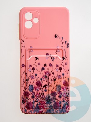 Накладка силиконовая Summer с кардхолдером для Samsung Galaxy A04 розовая - фото 59160