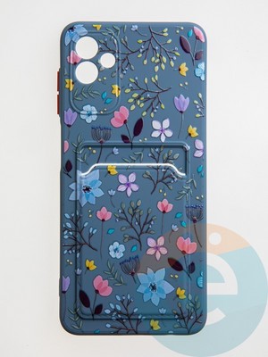 Накладка силиконовая Summer с кардхолдером для Samsung Galaxy A04 синяя - фото 59161