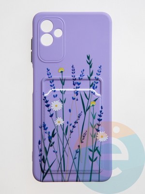 Накладка силиконовая Summer с кардхолдером для Samsung Galaxy A04 сиреневая - фото 59162