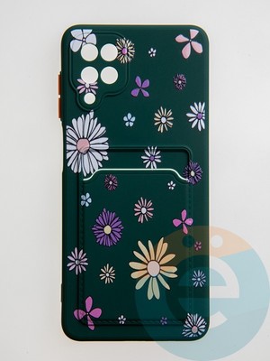 Накладка силиконовая Summer с кардхолдером для Samsung Galaxy A12 зеленая - фото 59167