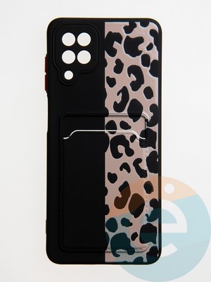 Накладка силиконовая Summer с кардхолдером для Samsung Galaxy A12 черная - фото 59177