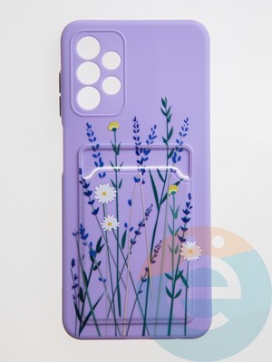 Накладка силиконовая Summer с кардхолдером для Samsung Galaxy A13 4G розовая - фото 59181