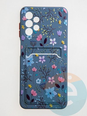 Накладка силиконовая Summer с кардхолдером для Samsung Galaxy A13 4G синяя - фото 59182