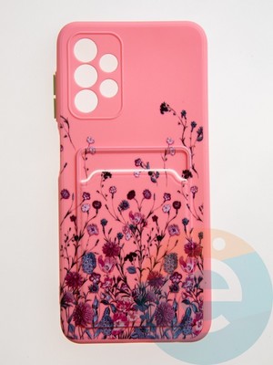 Накладка силиконовая Summer с кардхолдером для Samsung Galaxy A13 4G сиреневая - фото 59183