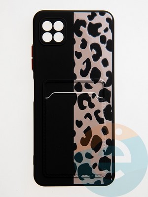 Накладка силиконовая Summer с кардхолдером для Samsung Galaxy A22S/A22 5G черная - фото 59192