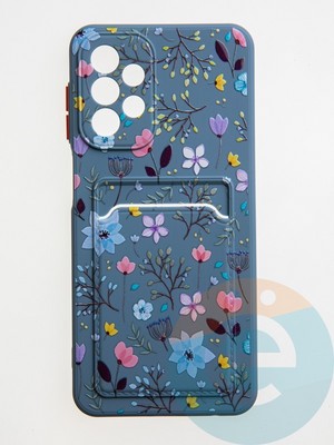 Накладка силиконовая Summer с кардхолдером для Samsung Galaxy A23 синяя - фото 59199