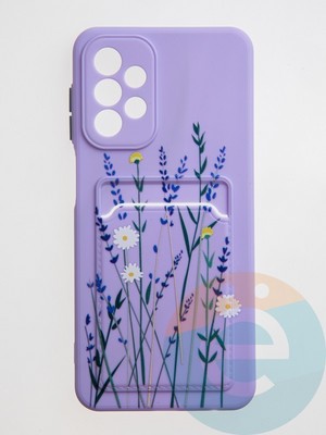 Накладка силиконовая Summer с кардхолдером для Samsung Galaxy A23 сиреневая - фото 59202