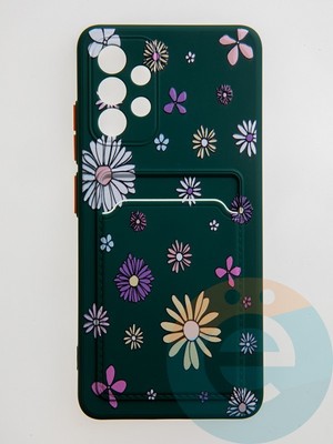 Накладка силиконовая Summer с кардхолдером для Samsung Galaxy A32 4G зеленая - фото 59207