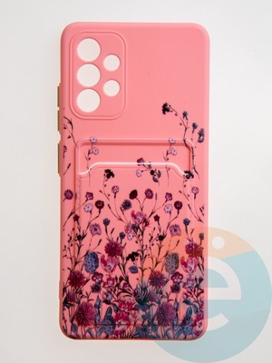 Накладка силиконовая Summer с кардхолдером для Samsung Galaxy A32 4G розовая - фото 59208