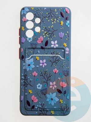 Накладка силиконовая Summer с кардхолдером для Samsung Galaxy A32 4G синяя - фото 59209